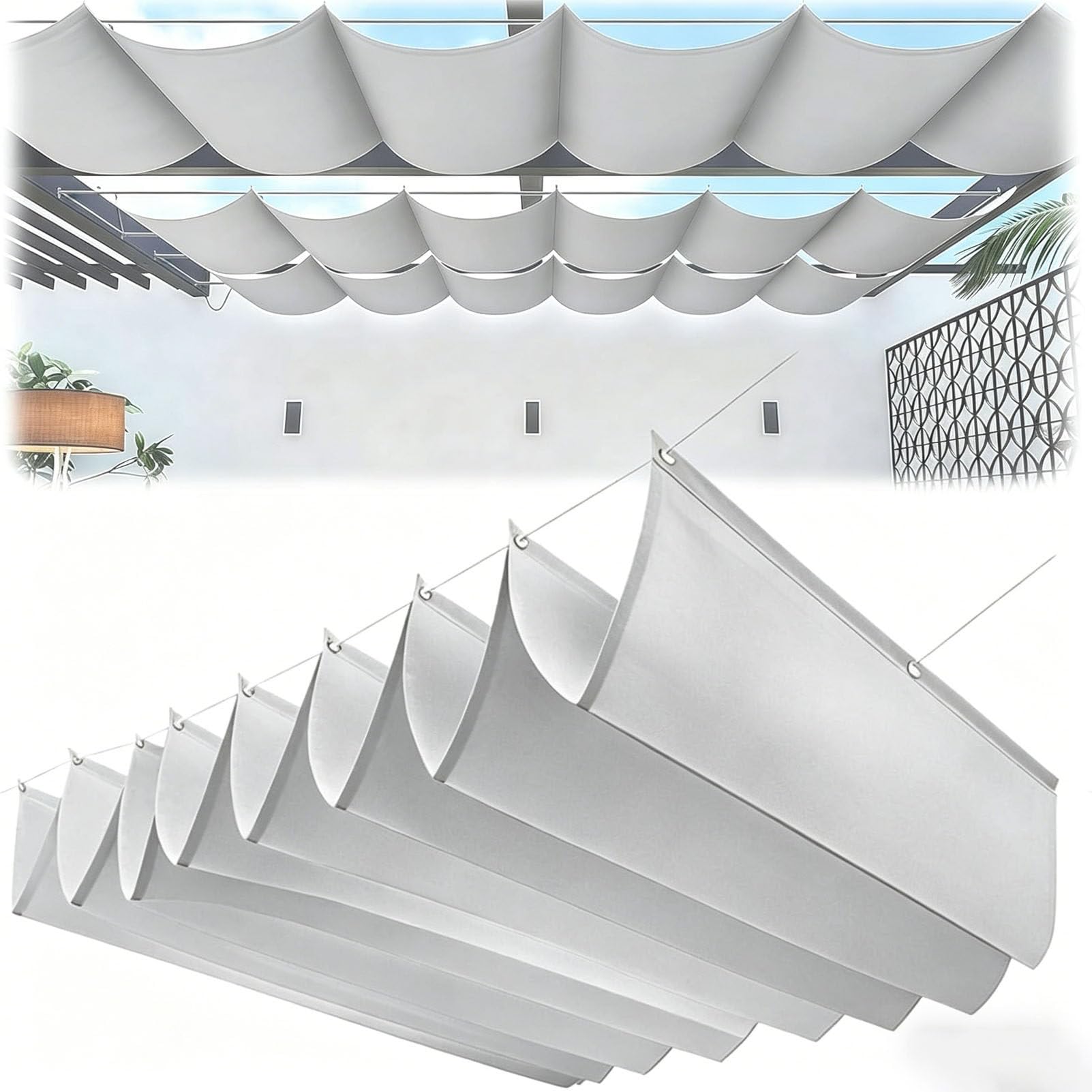 Voile d'ombrage rétractable pour déjeuner sur la terrasse en été