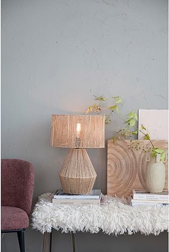 Miniatura 2 de Bloomingville Lámpara de mesa natural de metal envuelto en yute bohemio