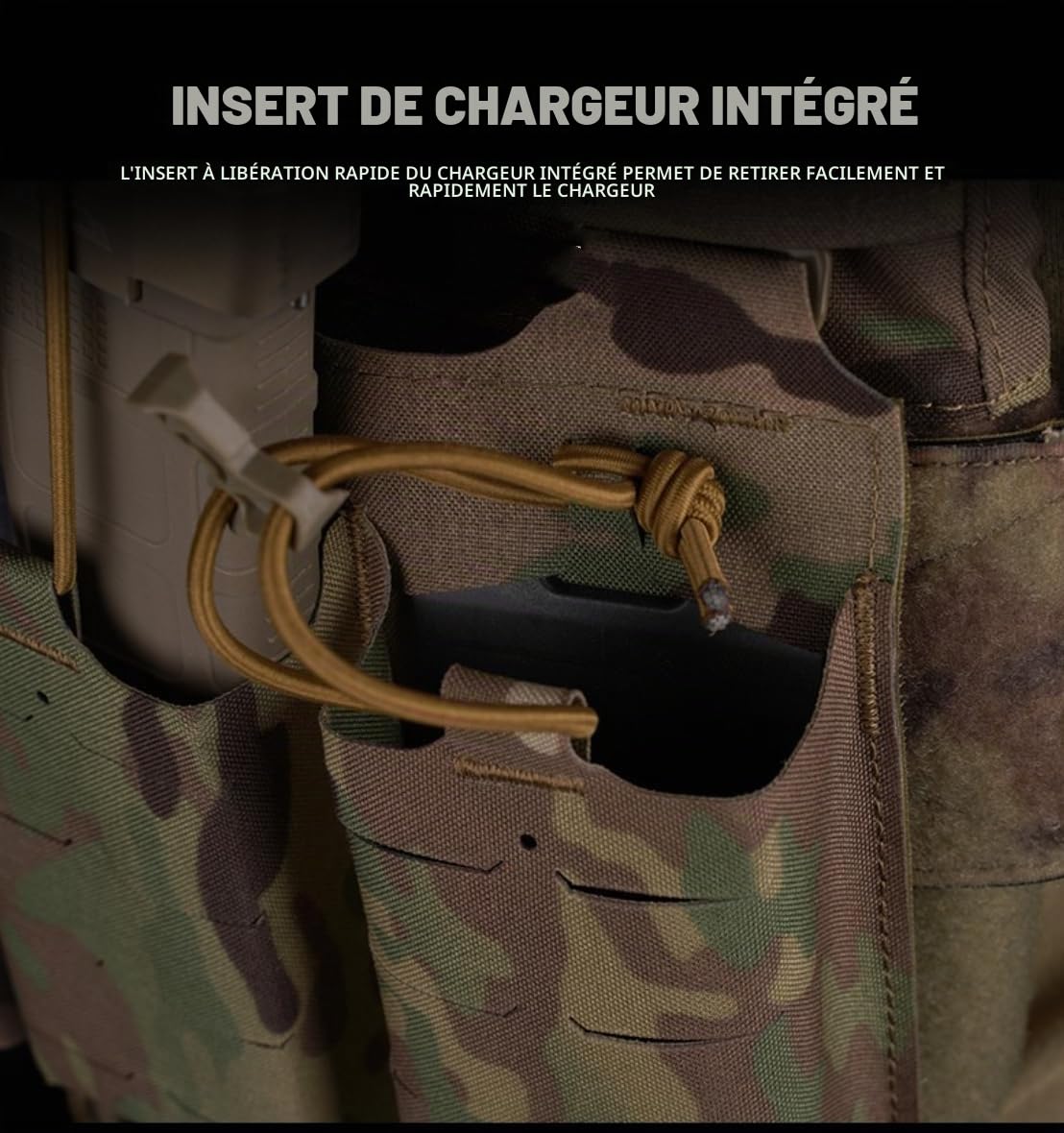 Peminkoo Gilet Tactique V5 FC.PC Gilet Tactique Systèmes Molle Triple Pochette pour Chargeur