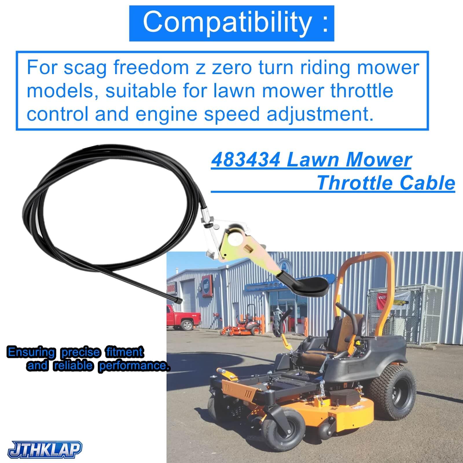 Cavo di controllo dell'acceleratore da 134,6 cm per tosaerba Scag Freedom Z Zero Turn, sostituisce 483434 cavo dell'acceleratore per tosaerba
