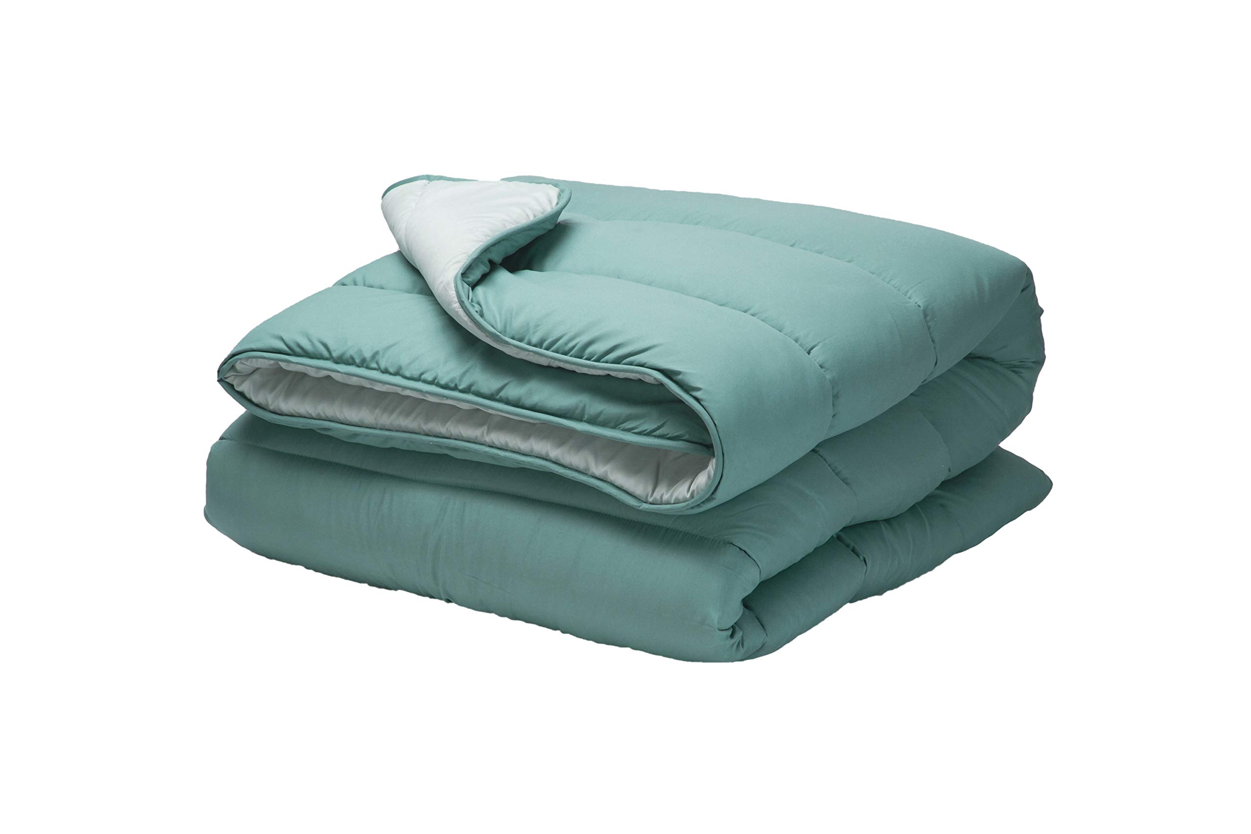 Pikolin Home - Edredón Reversible 300 g - Relleno Nórdico Bicolor - Para Cama 90 - Tacto Pluma, Cálido, Transpirable, Color Verde, 150 x 220 cm OEKO-TEX STANDARD 100