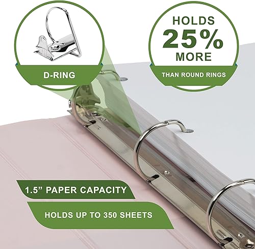 Vista 96 de Samsill - Carpeta de anillos redondos de 3 pulgadas, respetuosa con el medio ambiente, con certificado USDA Biobased, colección de moda, paquete