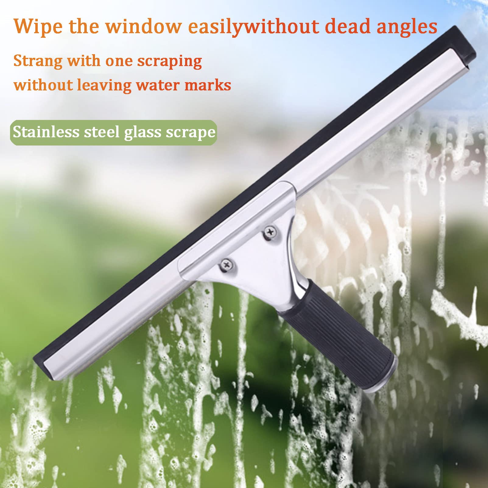 Herramienta de Limpieza de Ventanas con Mango telescópico y Cabezal Flexible Cristales impecables, Ventanas Altas y Zonas de difícil Acceso.