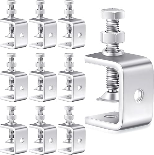 Lounsweer 20 abrazaderas C de acero inoxidable resistentes de 1 316 pulgadas, mini abrazadera de tigre con apertura de mandíbula ancha estable,