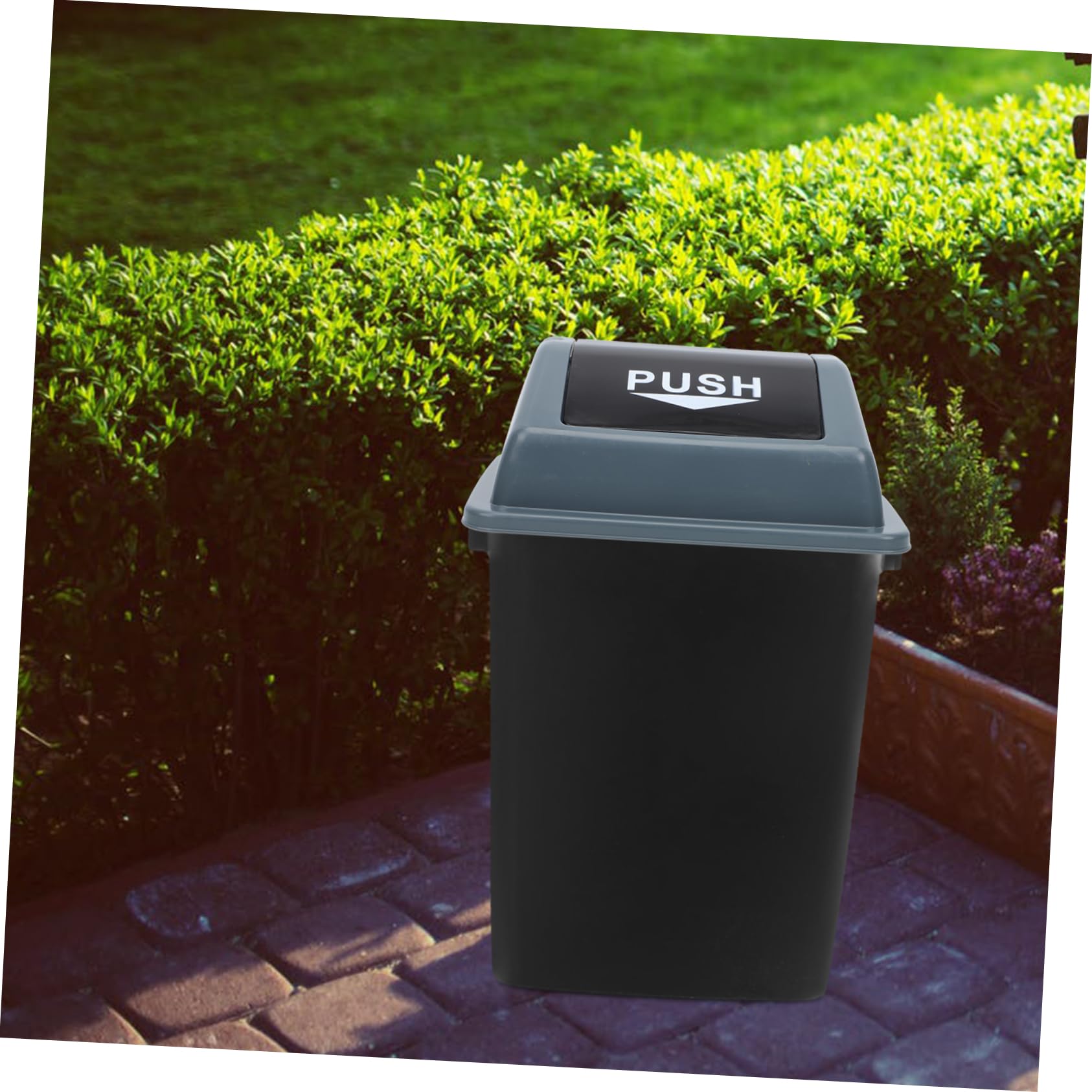 FUNOMOCYA Large Trash Can Lid Replacement Grey Plastic Cover for Waste Bin Easy Installation Suitable for Hotels and Indoor Use High Grade Material