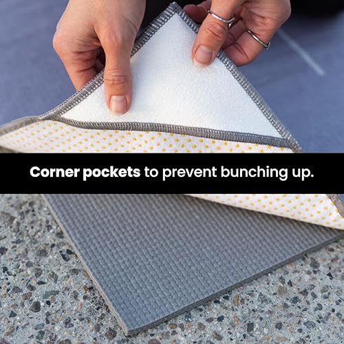 Miniatura 7 de Toalla de yoga con agarre de yoga, toalla antideslizante para esterilla de yoga caliente con bolsillos en las esquinas, agarre antideslizante y