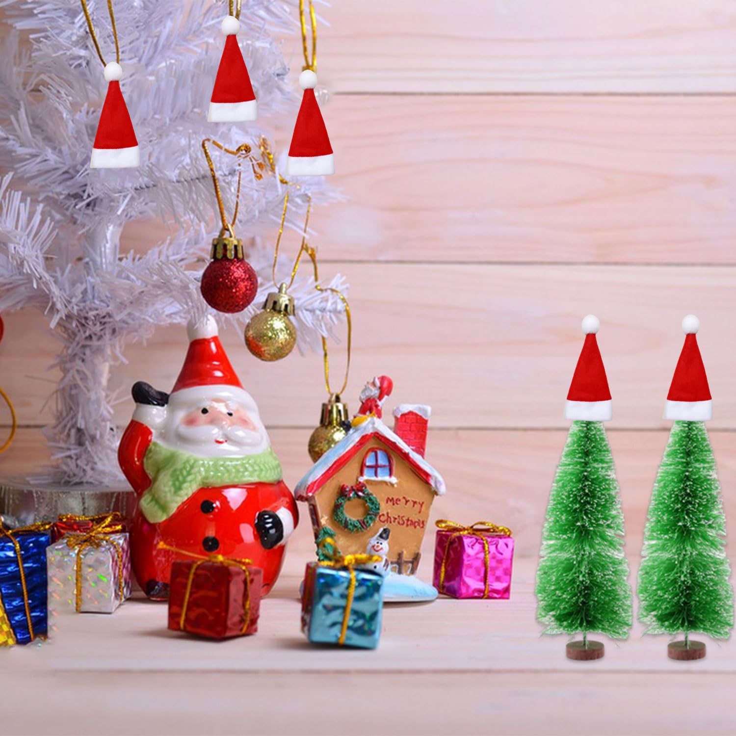 32 Pcs Chapeau Noel Mini Bonnet De Noël Chapeaux Bonnets Tricotés