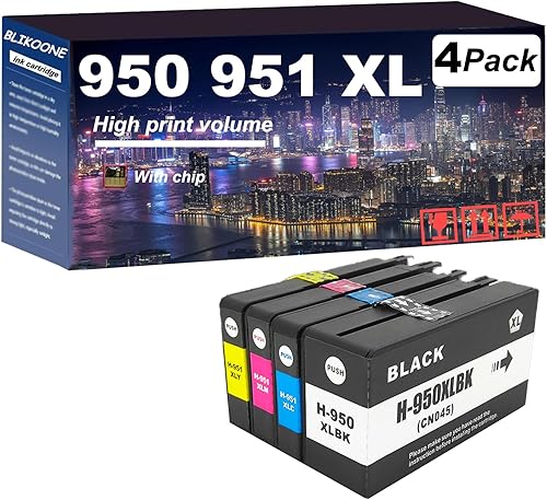 Paquete combinado de cartuchos de tinta 950XL 951XL de repuesto para HP 950 XL 951 XL Cartucho de tinta de alta capacidad compatible con HP