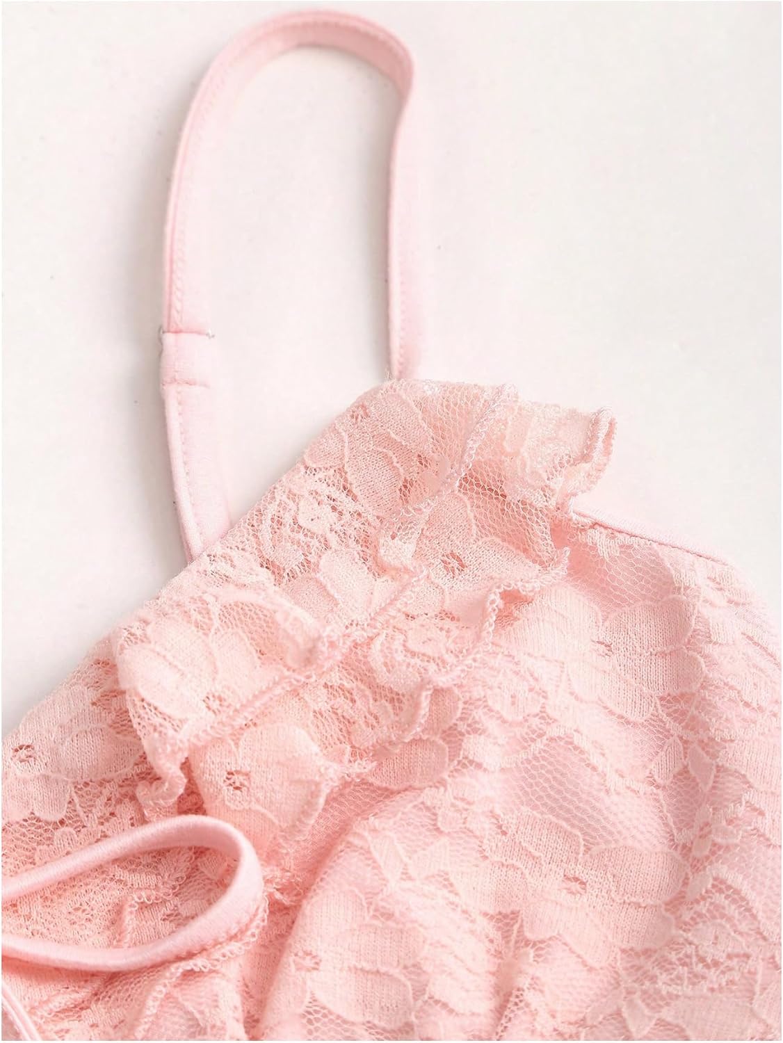 MakeMeChic Women's Lace Camisole Top Ruffle Going Out Tops Floral Spaghetti Strap Y2k Crop Tops - Image 4