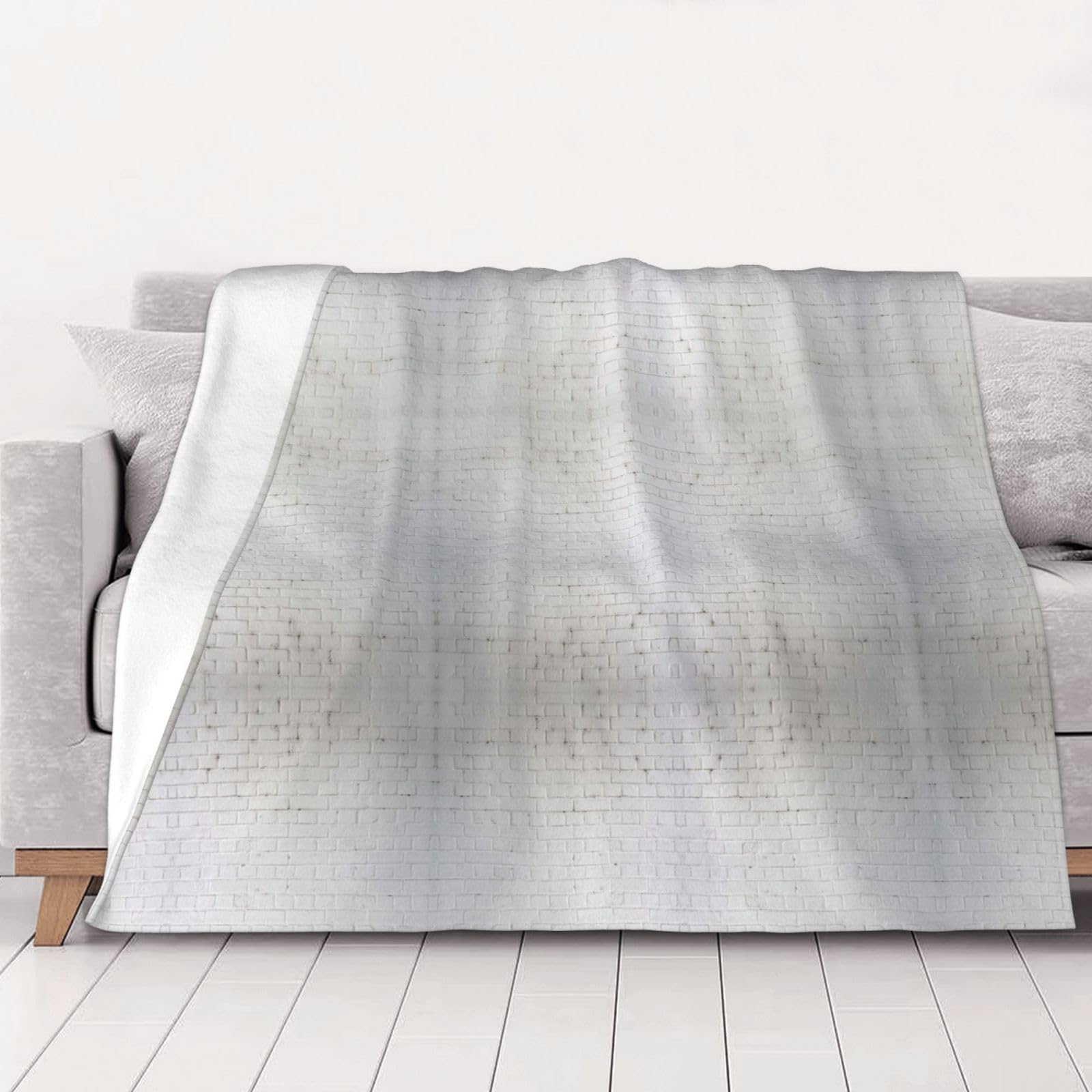 Couverture murale brique blanche grand plaid lit canapé couverture lavable douce