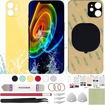 Rear Back Glass Cover Replacement Compatible with iPhone 11 6.1" + Professional Tools Yellow