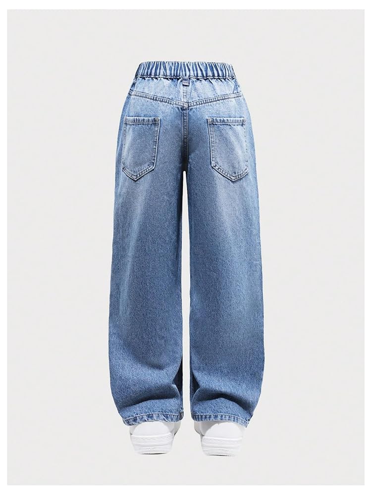 Amazon.com: Floerns Girl's Rhinestone Elastic Waist Jeans