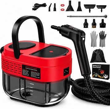 Handheld Steam Cleaner for Home, 2500W High Pressure Steam Cleaner for Car Detailing, 3 Steam Levels, 1600Ml Tank, High Heat Steamer for Bed Bugs, Couch, Furniture, Kitchen, Bathroom, Floors