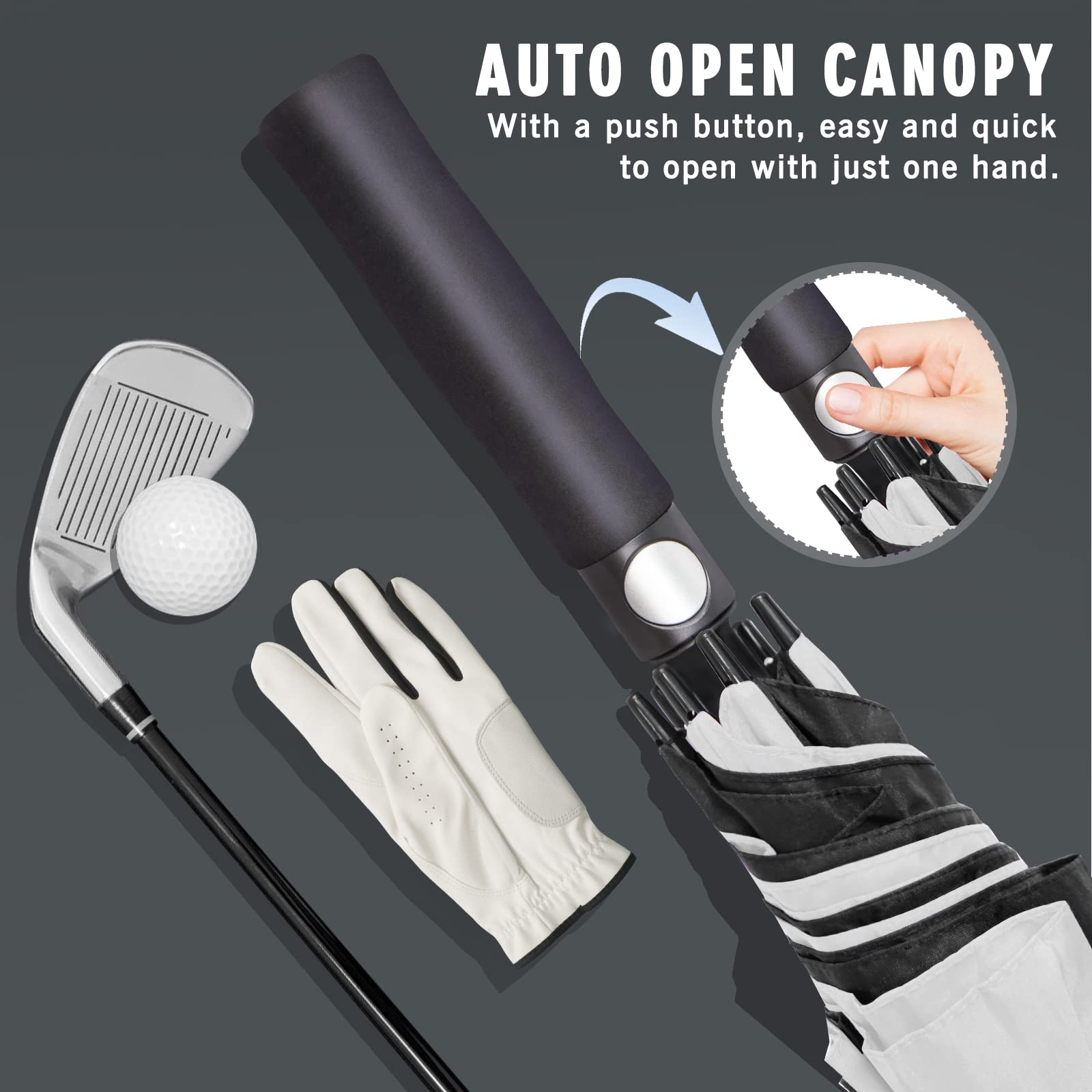 ZOMAKE Ombrello da Golf Grande 130/137/157/172/182cm - Automatico Ombrelli Pioggia Grandi Resistente Antivento Con Doppio Baldacchino - Extra Large Umbrella Per Uomo Donna