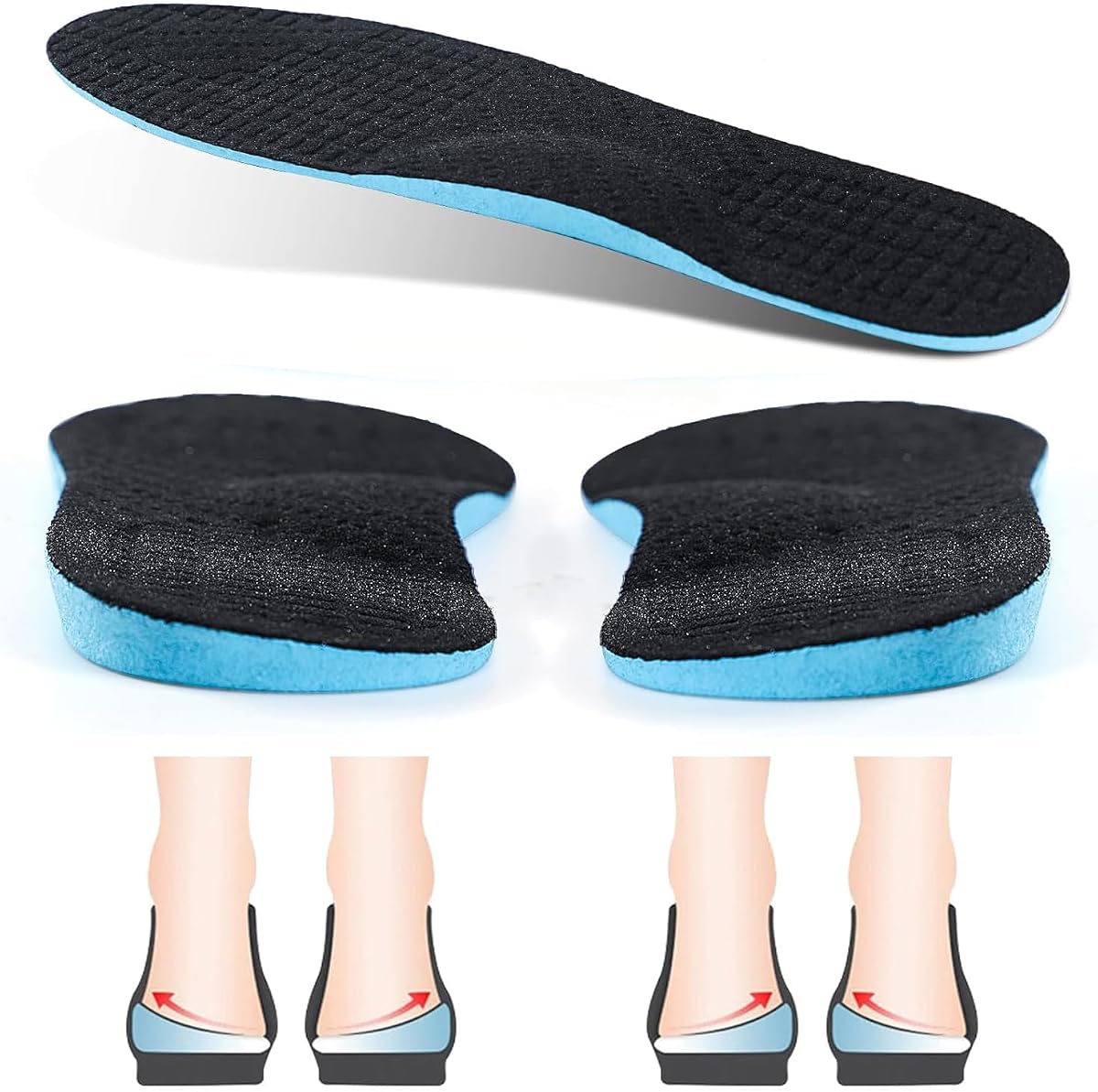 Supination Correction Insoles for Men & Women, Plantar Fasciitis Orthotic Insoles for Rectify Flat Feet,O/X Type Legs,Bow Legs,Heel Pain (Color: Supination Insoles)