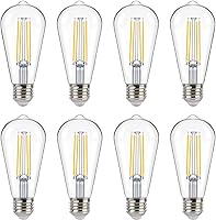 Vista 8 de FLSNT Bombilla LED ST19 para Exteriores con Sensor de Anochecer a Amanecer, 7W (60W Equivalente), 800LM, Filamento Vintage Base E26, Fotocélula