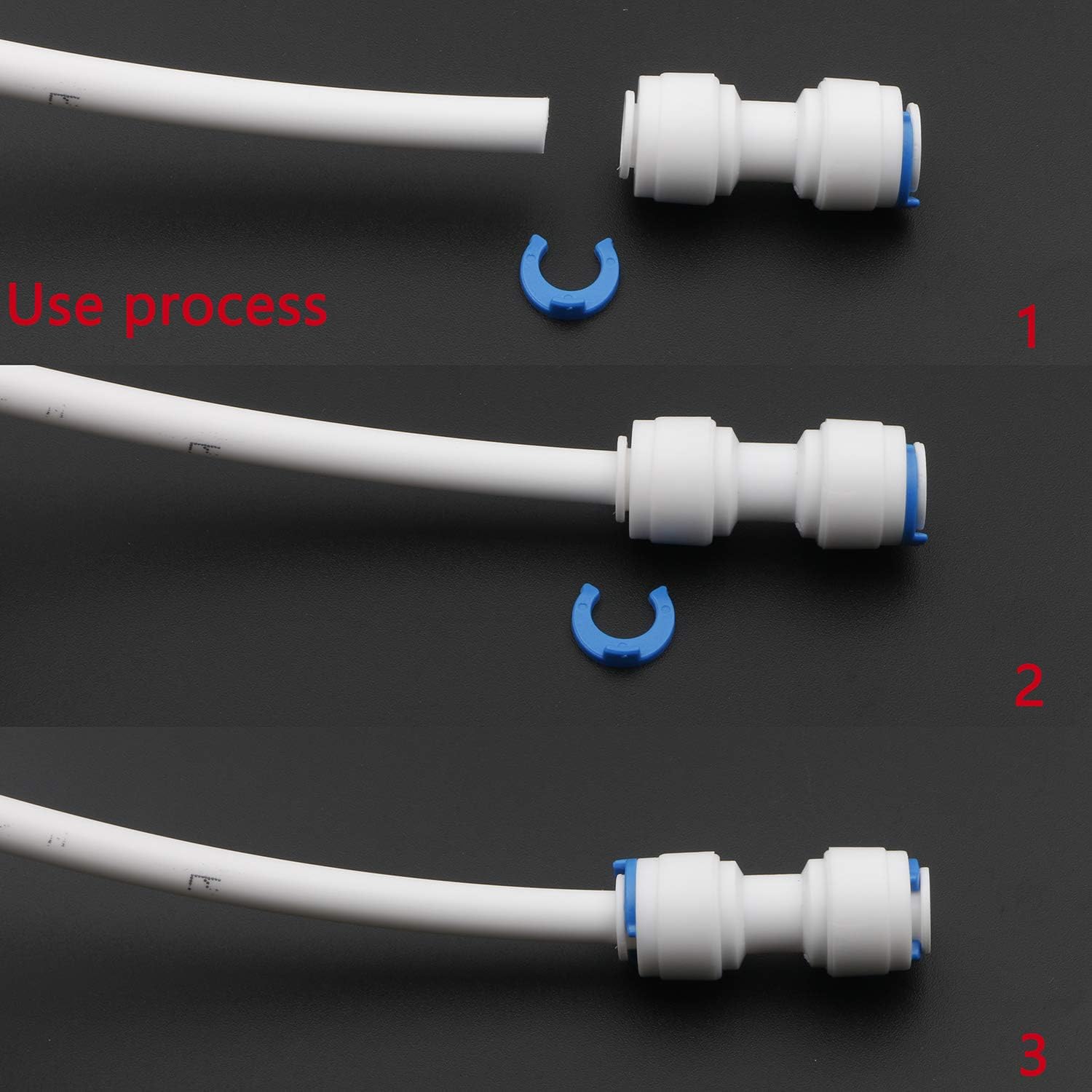 1/4 inch 10 Meters Length PE Tubing Hose Pipe for RO Water Filter System White, 1/4 inch Quick Connect Water Purifiers Tube Fittings(I +T+ Ball Valve Type)