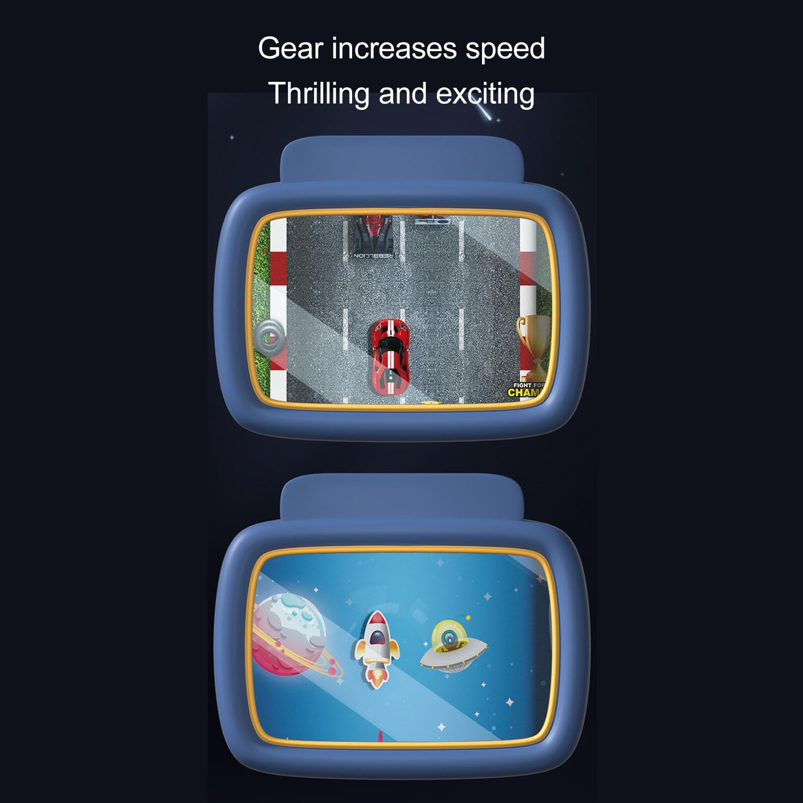 Hidyliu Giocattolo con volante di guida per divertimento educativo e apprendimento delle abilità per bambini, giocattolo in plastica, 43 x 22 cm, astronave