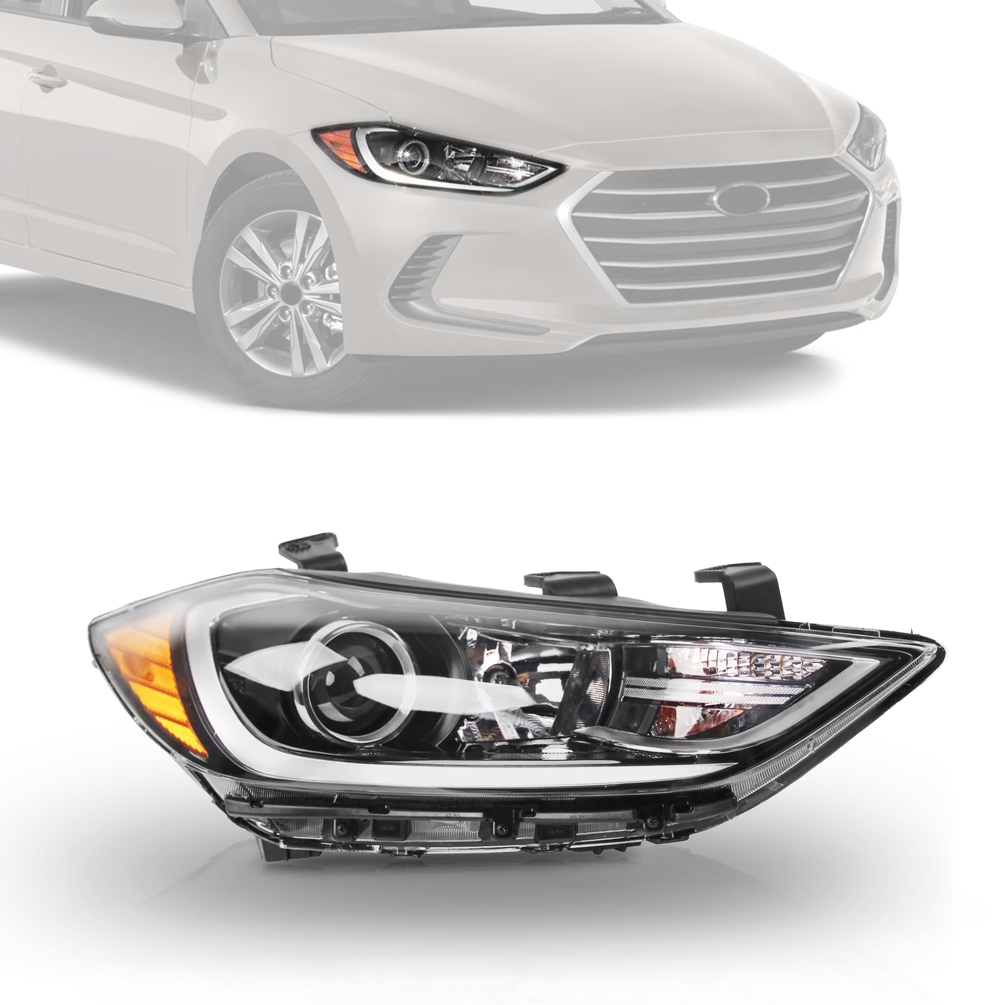 Headlight Assembly Right Side for 2017 2018 Hyundai Elantra Halogen 92102F2040