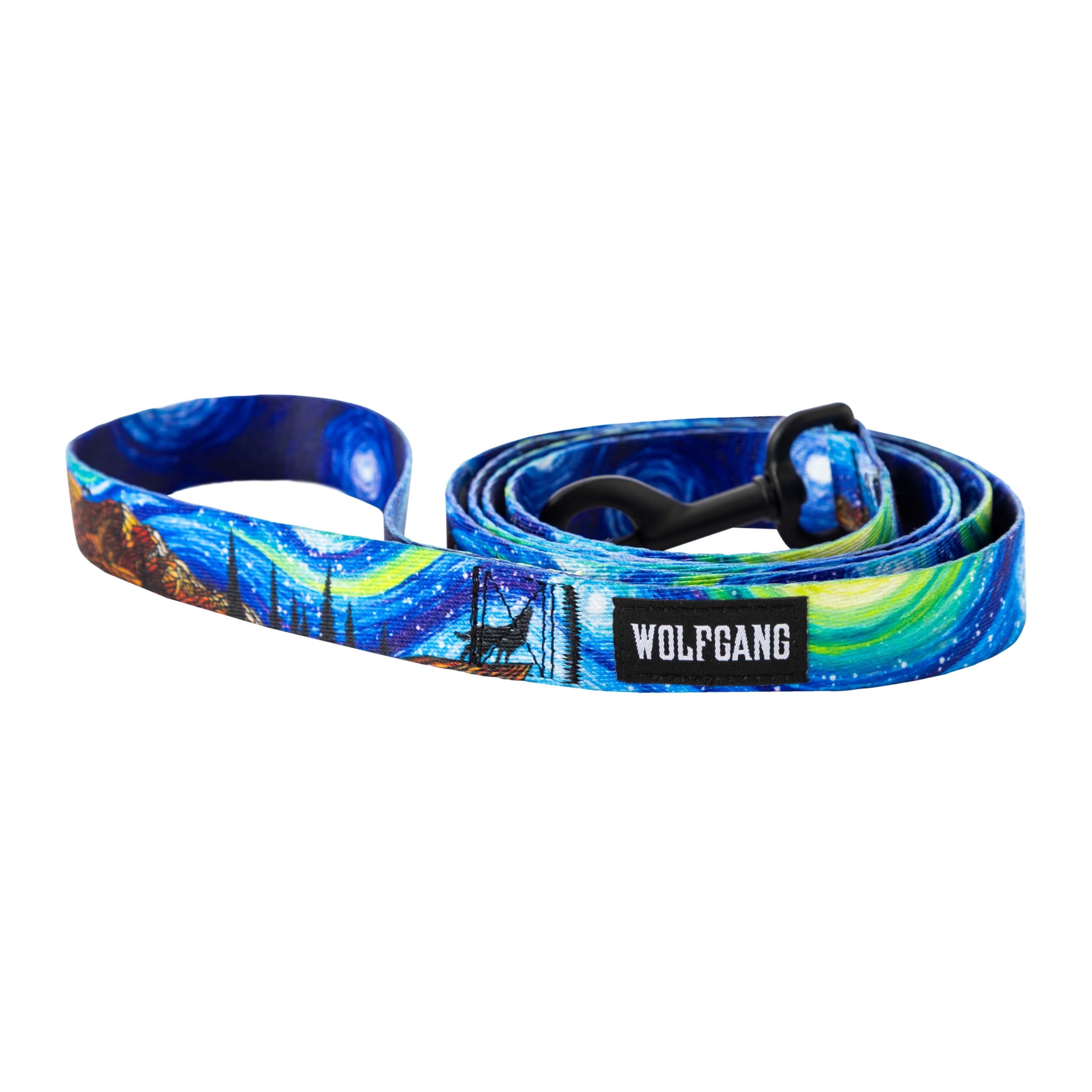 Wolfgang Heavy Duty Dog Leash, Pull-Tested to Over 800 lbs for Walking & Training, StarryWolf Print, Small