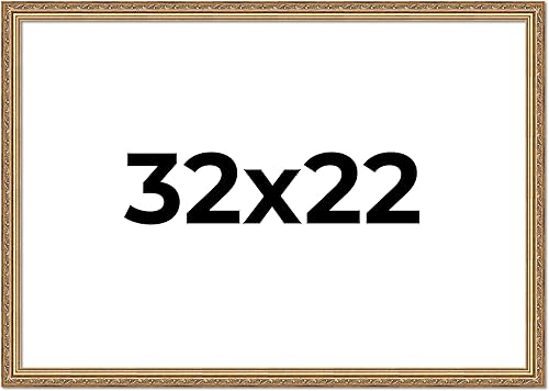 Vista 168 de Poster Palooza Marco de fotos de madera tradicional dorado antiguo de 6 x 18 pulgadas con plexiglás acrílico UV, respaldo de tablero de espuma
