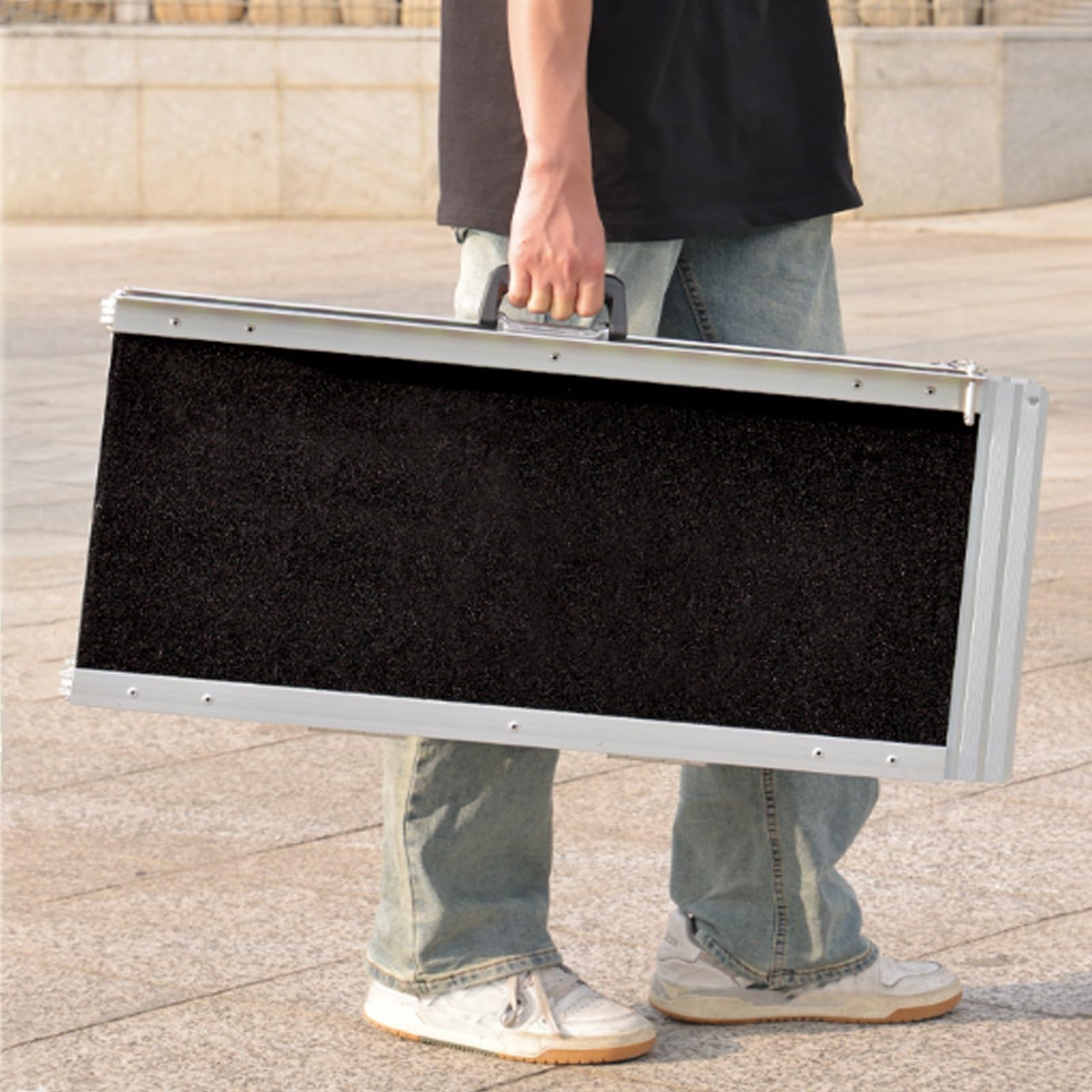 Rampas portátiles y Ligeras, Rampa portátil de Aluminio telescópica Antideslizante for Silla de Ruedas, 4-8 pies, 660 Libras(4ft)