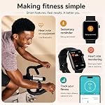 Smart Watch for Men Women, Bluetooth Calling, 1.85" HD Touch Screen Fitness Tracker, 140+ Sports Modes, Heart Rate Sleep Monitor, DIY Dial, IP68 Waterproof, Compatible with Android & iOS(Black)