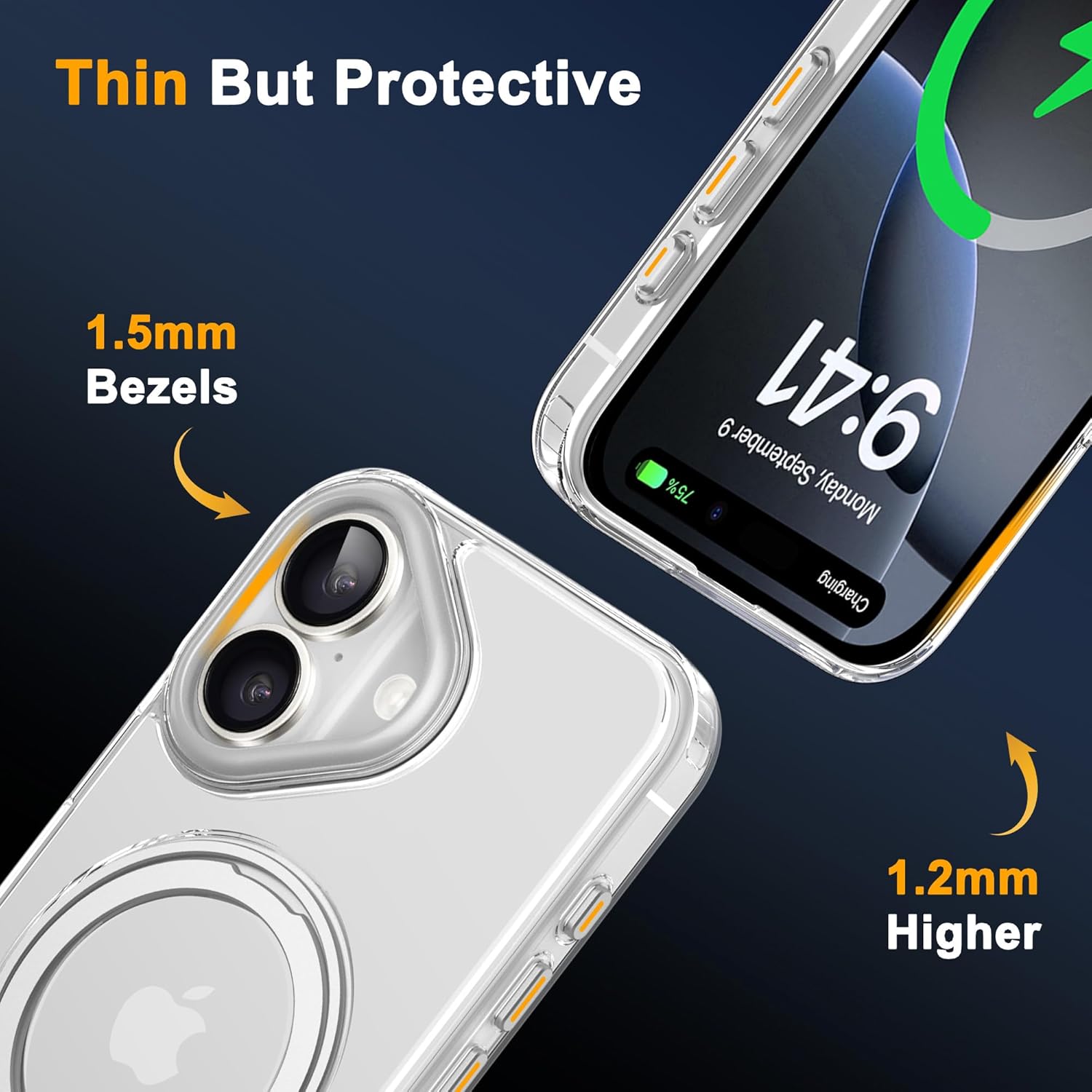 Designed For iPhone 16 Plus Case with Magnetic Invisible Stand [Military Drop Protection] [Compatible with MagSafe] [Great Grip Feeling] Shockproof Slim Waterproof Heavy Duty Clear Case 6.7 ",Clear - Image 5