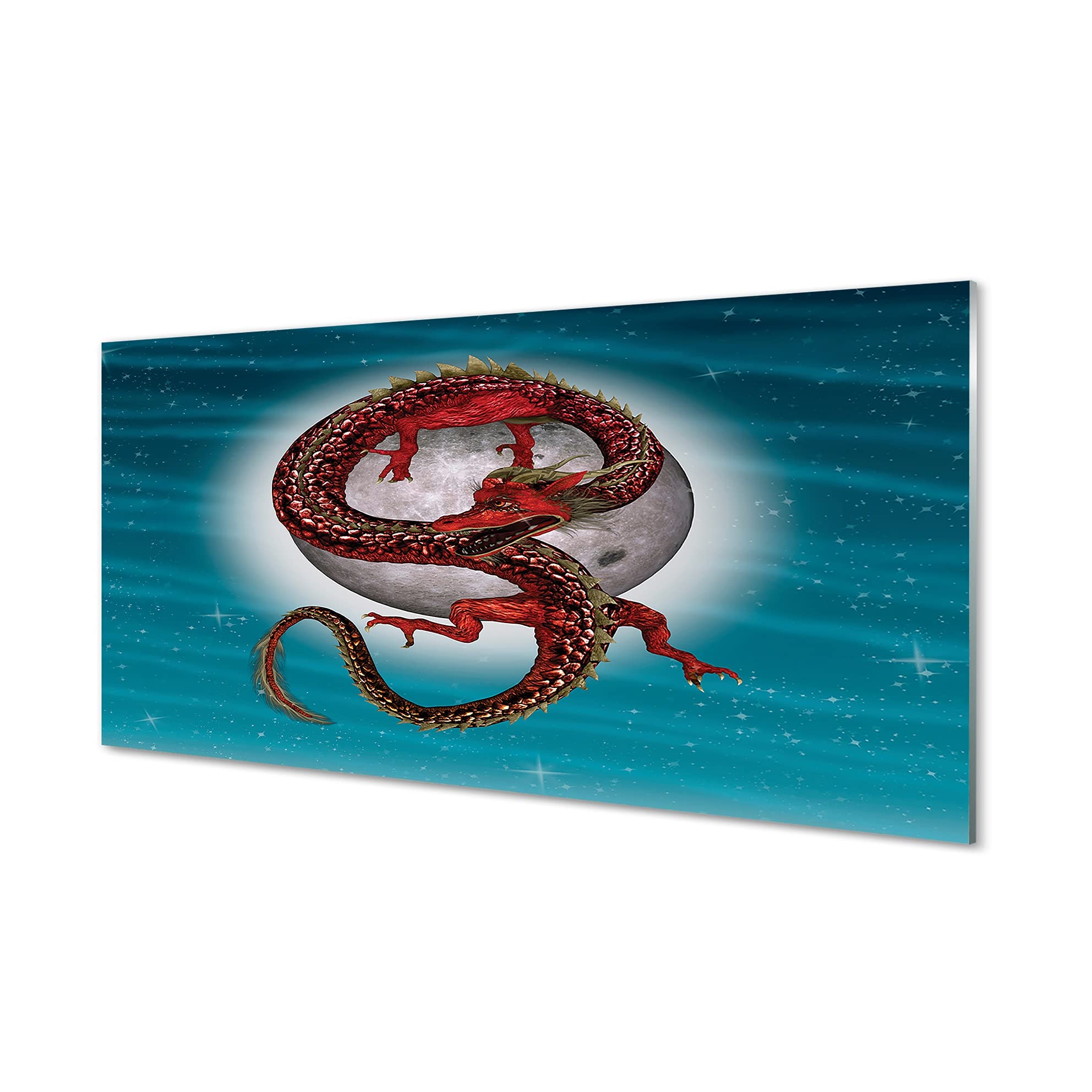 Photo image dragon japonais lune 140x70cm pour décorer un mur