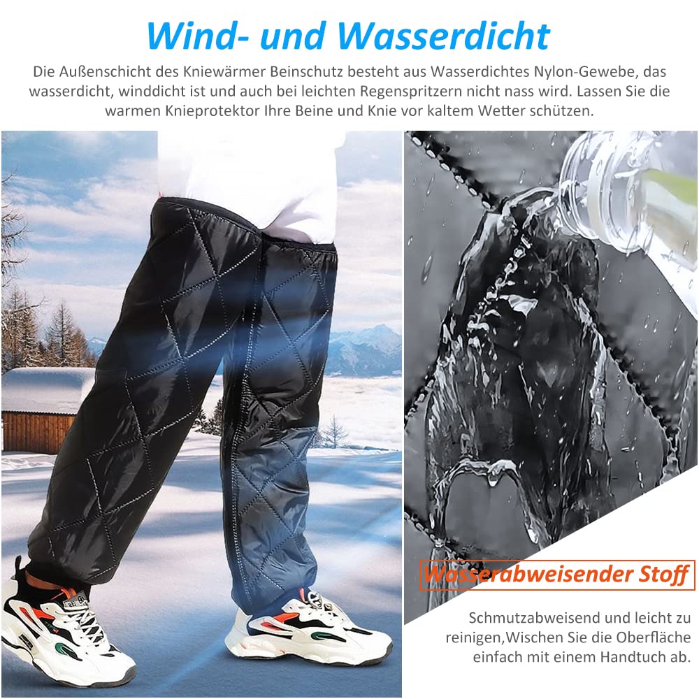 Calentadores de pierna para ciclismo, para invierno, para moto, para bicicleta, resistente al agua, cortavientos, calentadores de piernas, para exteriores, para hombre y mujer, Negro , Talla