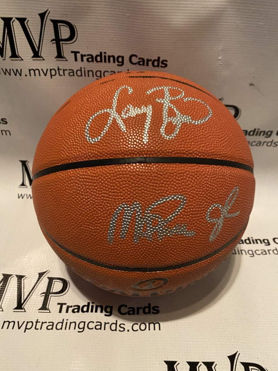 Beckett Authentic Magic Johnson & Larry Bird Autograph Full Size NBA Replica Spalding Basketball