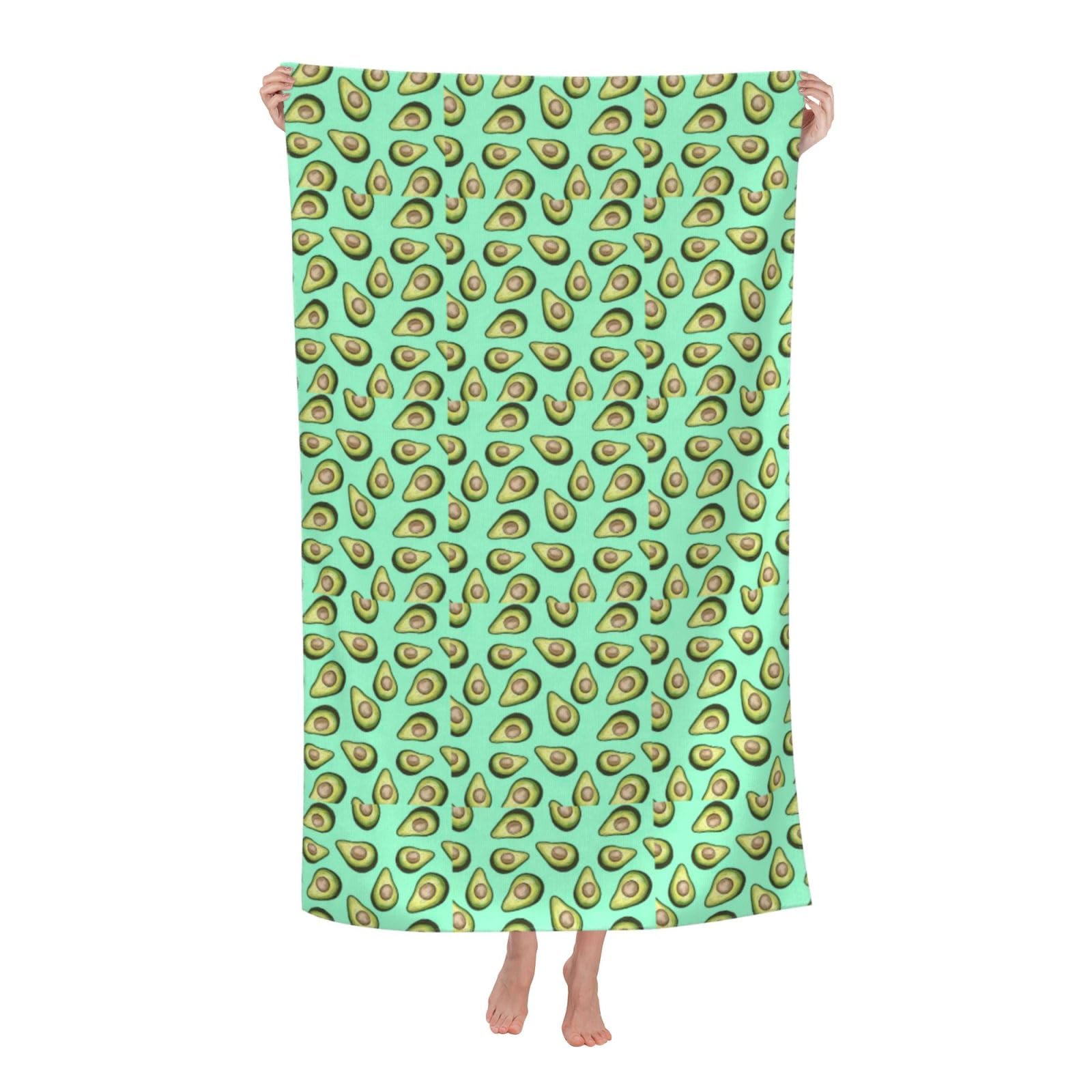 Cbaaghh Fresh Tropical Fruit Avocado Print Adult Beach Towels,Beach & Pool Towel,Beach Towels,Towels For Camping
