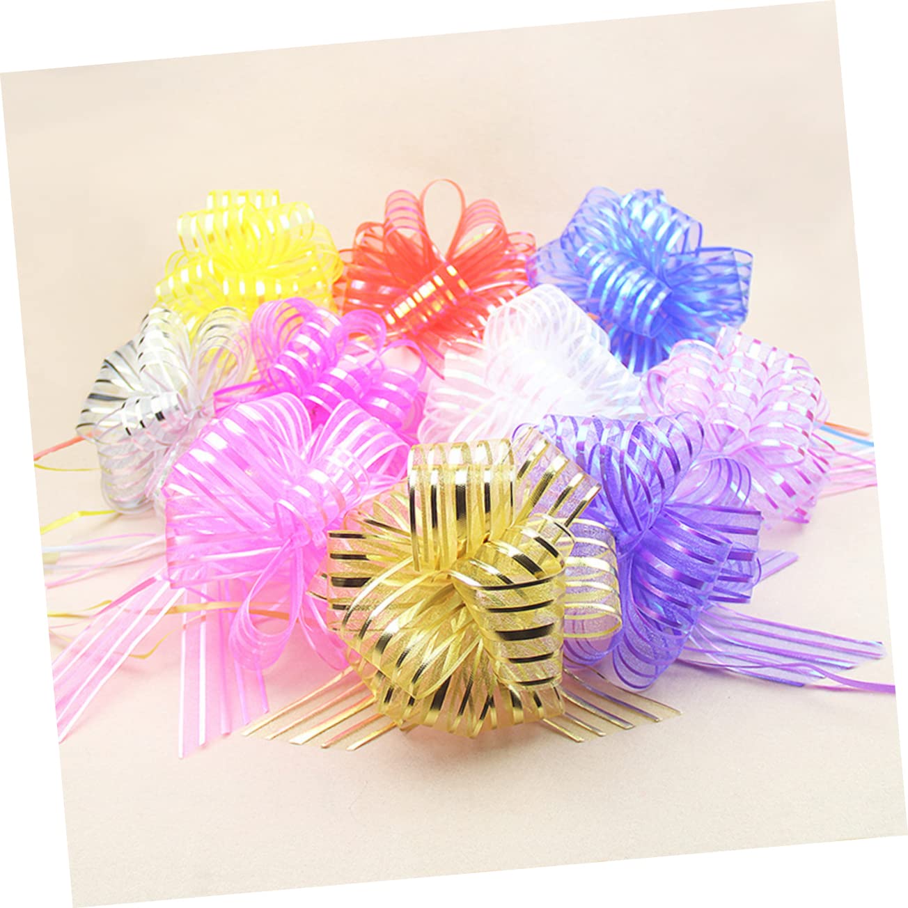 Healeved 36pièces Nœuds Décoratifs Tulle Rose De Nœuds à Tirer pour Mariage Et Fêtes Parfaits pour Décorer Voitures Bouteilles Et