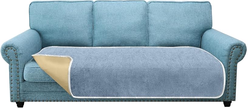 Granbest Non-Slip Sofa Seat Covers 3 Seater Thick Chair Cover Protectors from Pets Universal for All Seasons (3 Seater, Azure Blue)