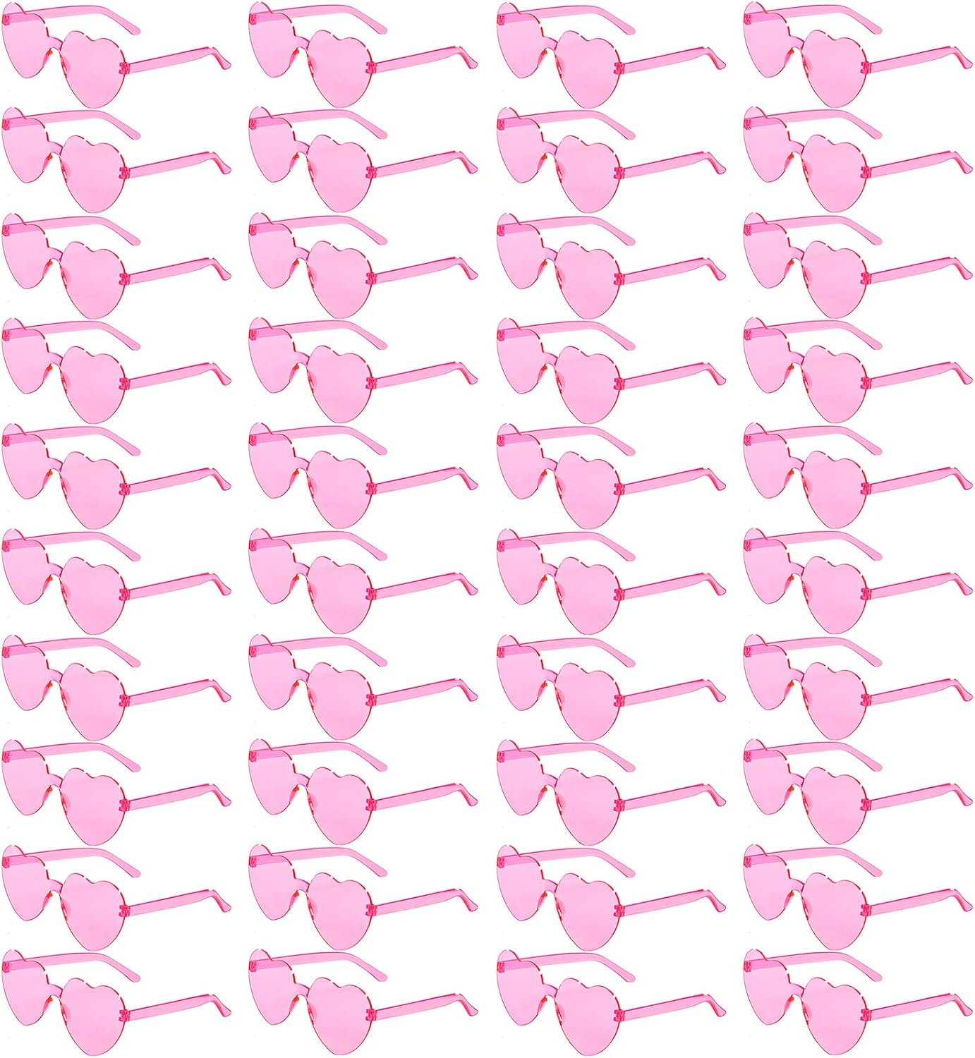 YWL 40 Pairs Heart Shaped Sunglasses Bulk, Colorful Rimless Fun Heart Sunglasses for Women Party Favors