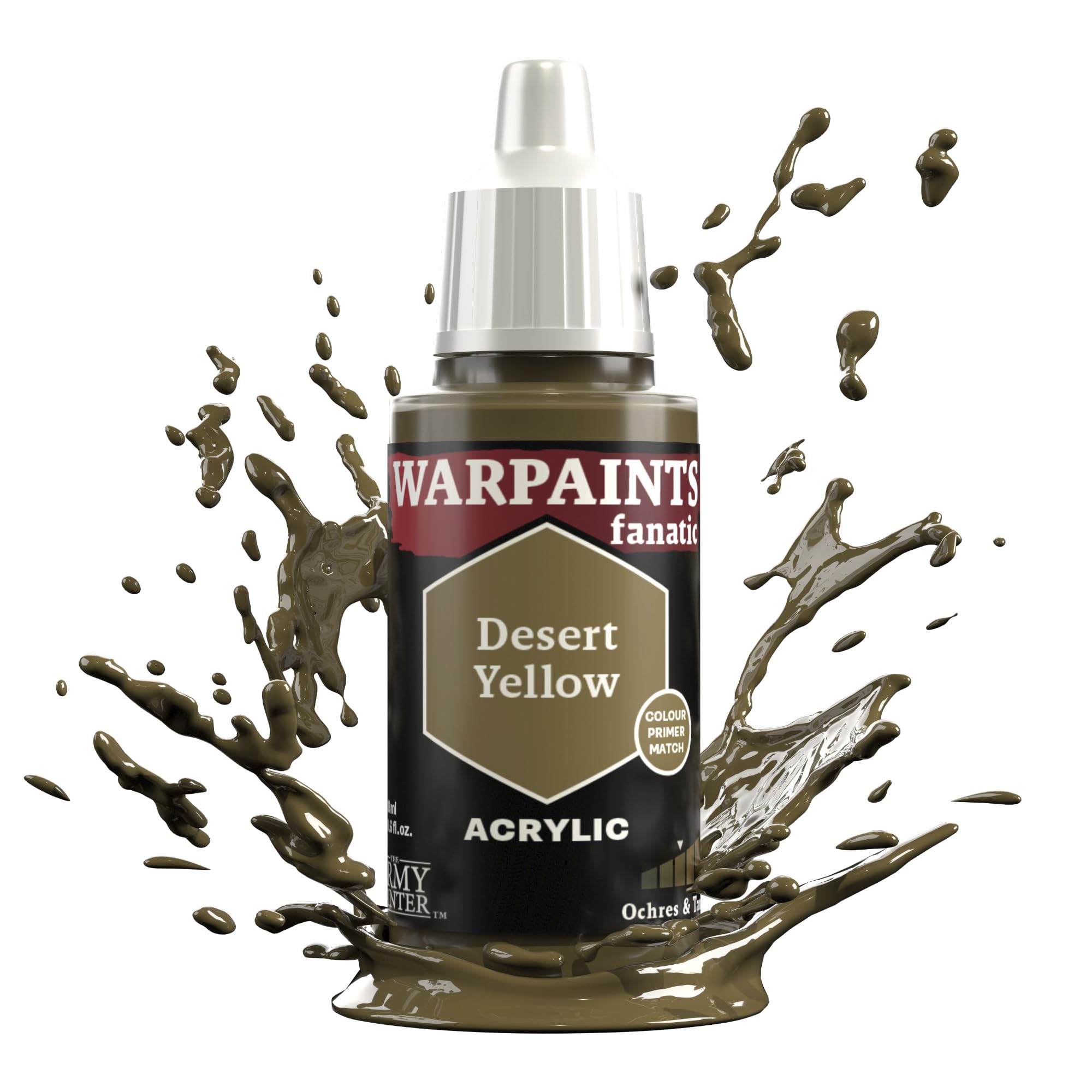 The Army Painter, Warpaints Fanatic Desert Yellow Single Acrylics, Miniature Hobby Painting, Quality Paint for Miniature Wargaming