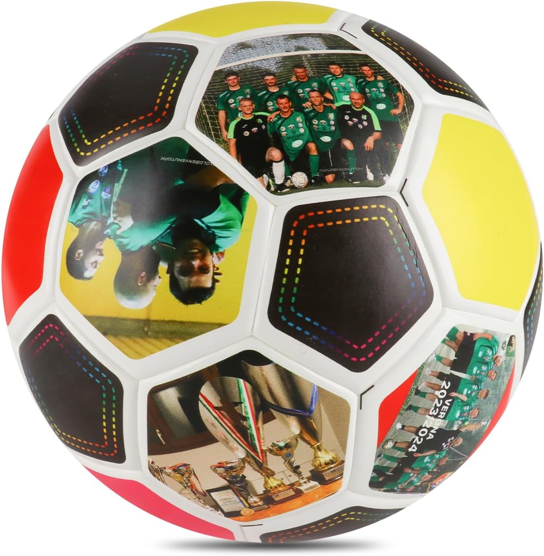 Custom Customized Personalized Soccer Ball Add Names, Text, or Photos,Ideal Anniversary or Birthday Gift for Coaches, Sons, Boyfriends, Daughters, Dads, or Any Soccer Enthusiast (Size 5 Available)