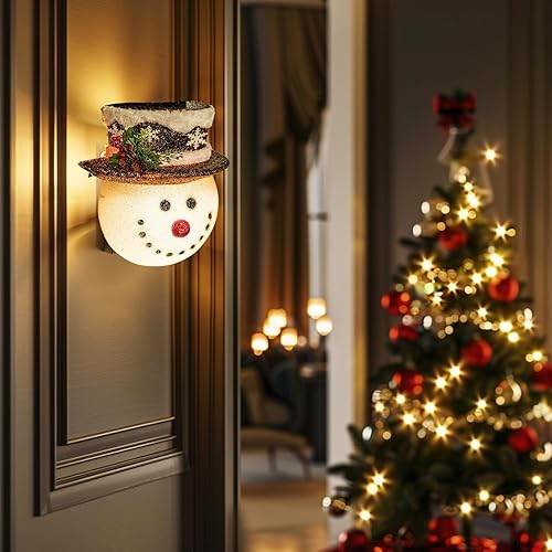 Miniatura 6 de FUNPENY Cubiertas de luz de porche de Navidad con diseño de muñeco de nieve, decoración de Navidad al aire libre, cubiertas de luz para luces de