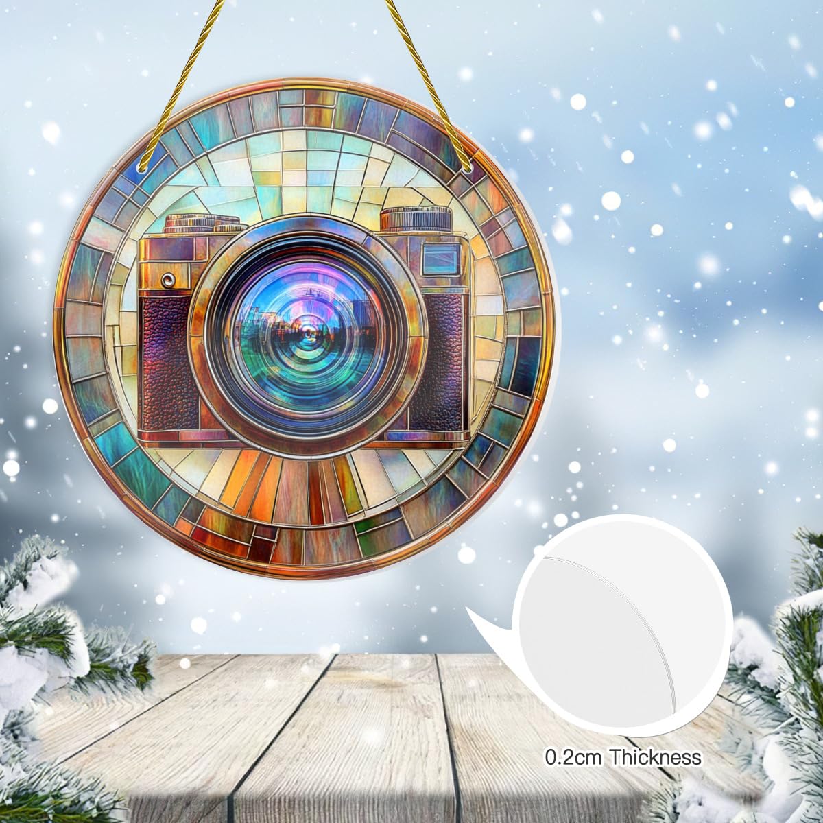 Amazon.com: Vextrovia Circular Stained Glass Lens,Vintage Camera