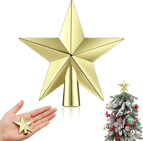 Hanaive Decoración para árbol de Navidad para el día de San Valentín, mini estrella para árbol de Navidad, decoración del hogar (chapado en oro,