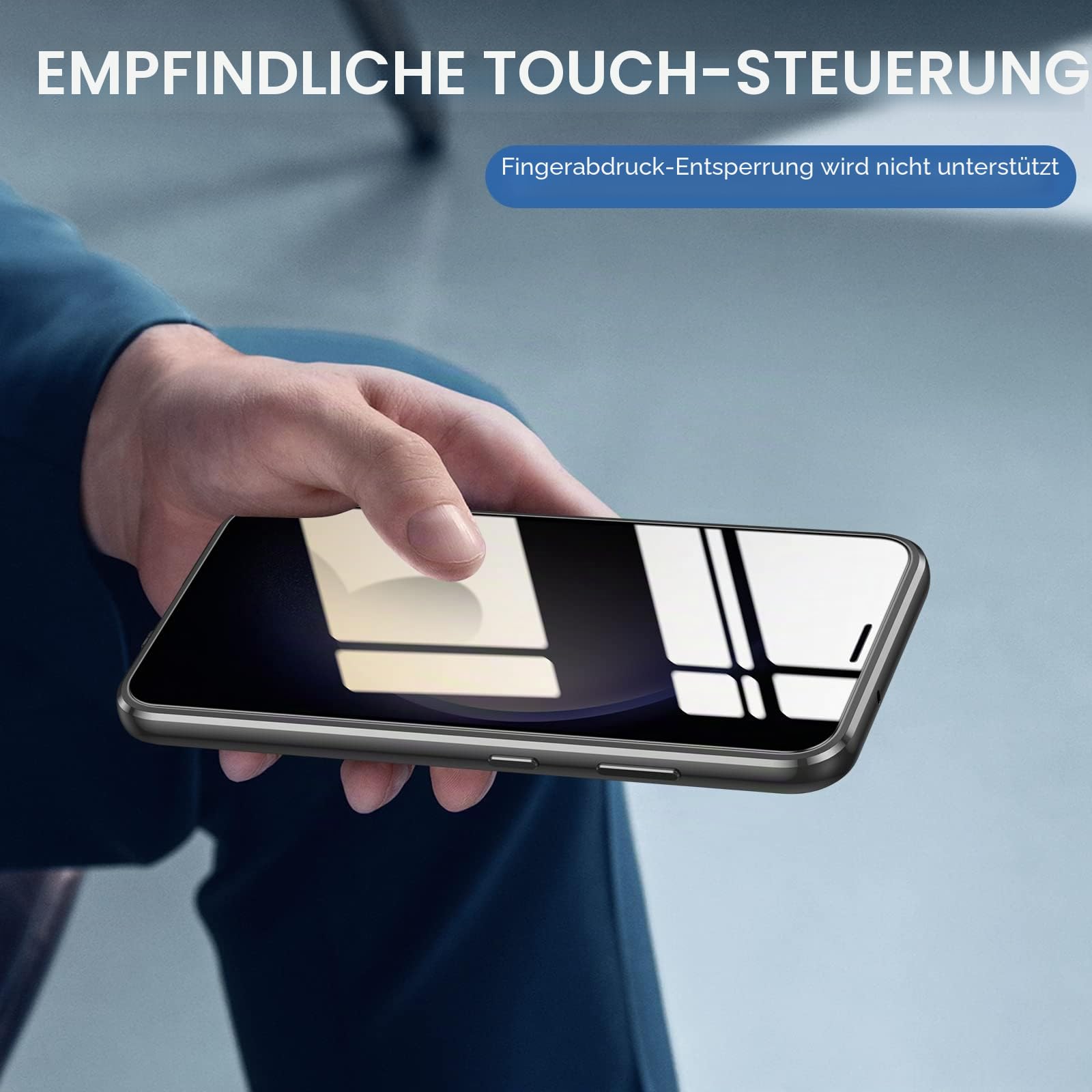 Anti Peeping Hülle für Samsung Galaxy S23, 360 Grad Schutz Case, Privatsphäre Gehärtetes Glas Anti-Spähen Cover, Stark Magnetische Adsorption Metallrahmen Handyhülle für S23 (Schwarz)