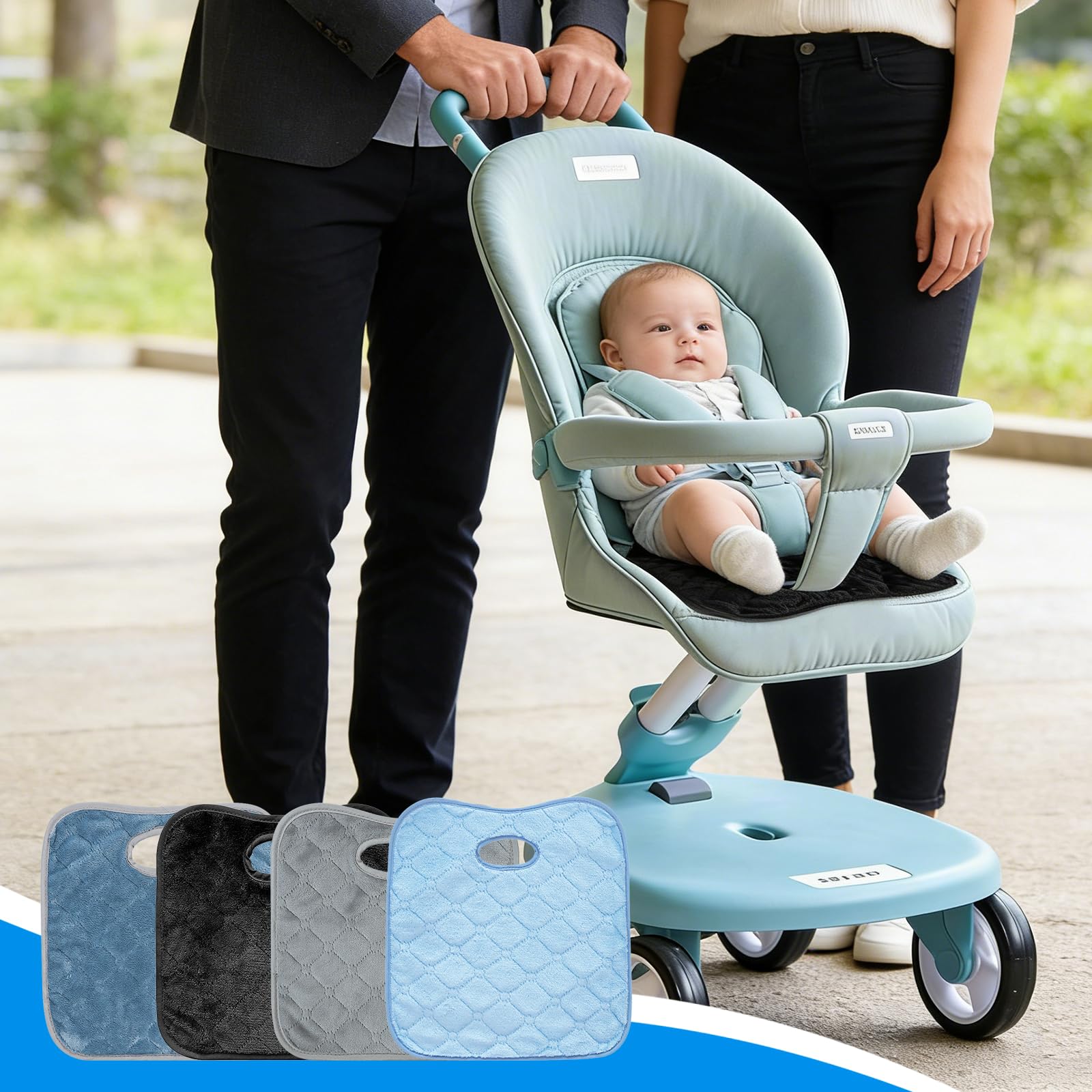 4 Pezzi Protezione Sedile Auto Bambini Cuscino per Seggiolino auto Protezione per Seggiolino Auto per Bambini per Addestramento Vasino Casa Viaggi Caldo Passeggino 32×30CM