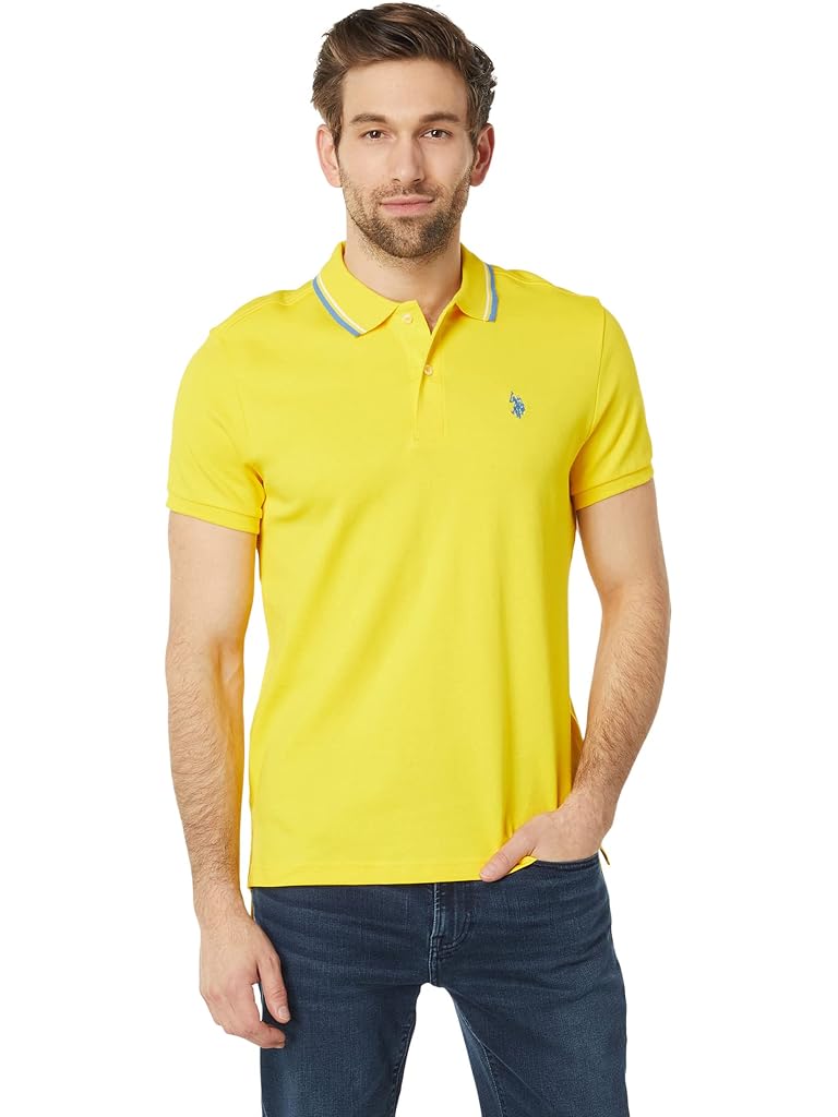 U.S. POLO ASSN. Slim Fit Tipped Interlock Knit Polo