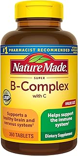 Nature Made Super B Complex with Vitamin C and Folic Acid, Dietary Supplement for Immune Support, 360 Tablets, 360 Day Supply