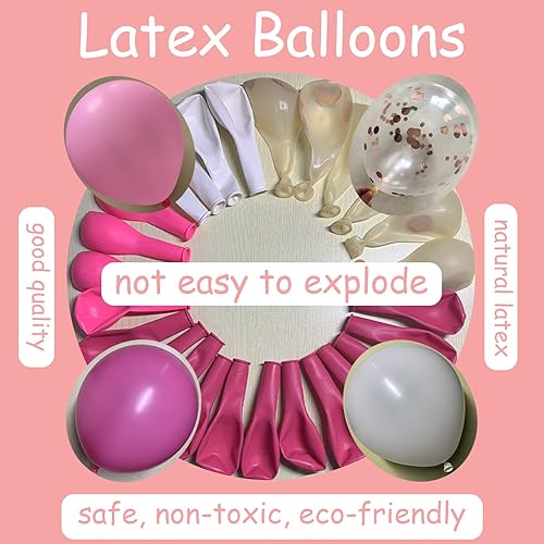 Miniatura 6 de Decoraciones de cumpleaños número 9 para niñas, globos de feliz cumpleaños rosa y blanco, suministros de fiesta de 9 cumpleaños para hija, sus