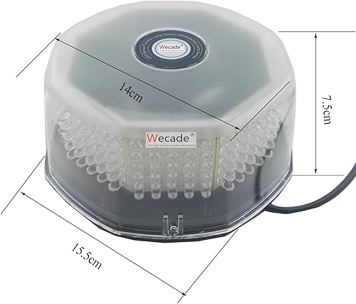 Miniatura 4 de Wecade Luz de advertencia de peligro de emergencia con 240 luces LED brillantes para techo de coche, luz estroboscópica (verde)