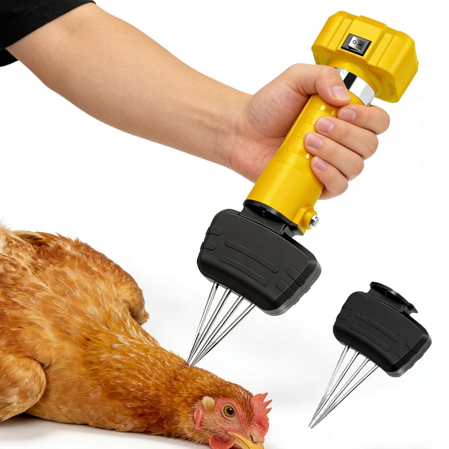 Máquina eléctrica para desplumar pollos, removedor de plumas de aves de corral con huecos ajustables, recargable y enchufable, para desplumar rápidamente pollos, patos, gansos