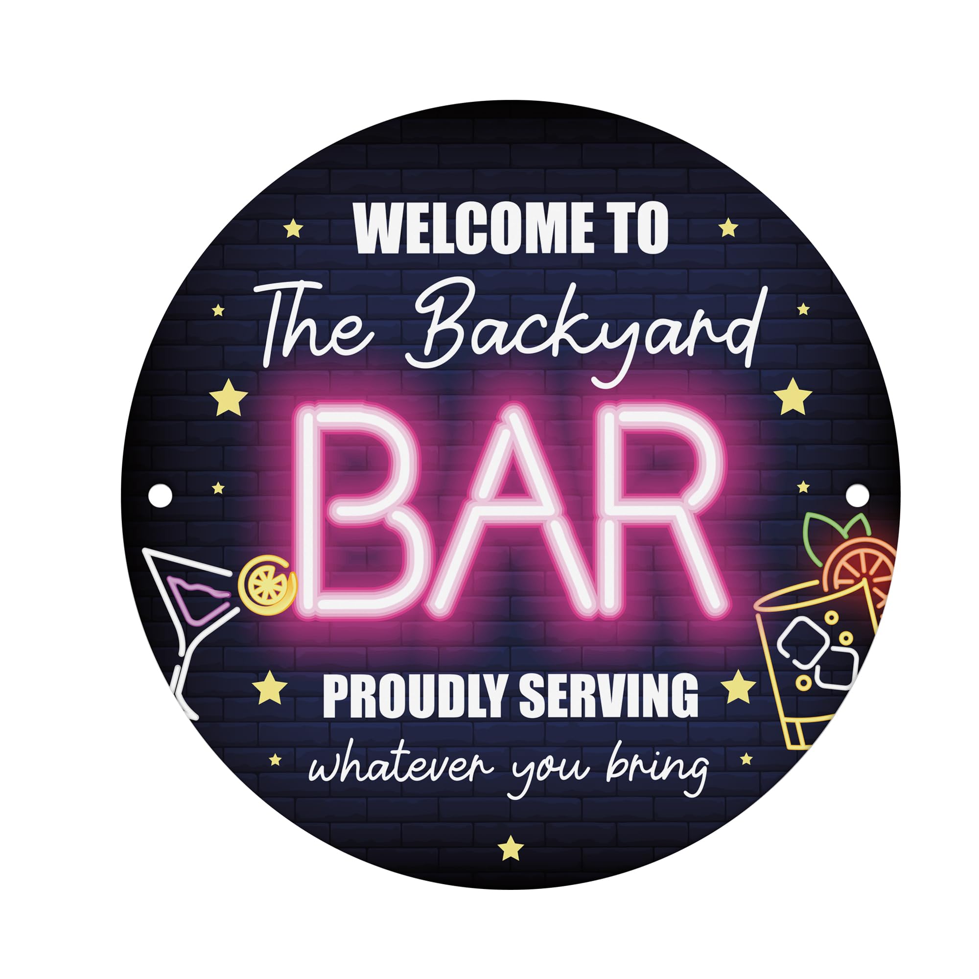 Red Ocean Welcome To The Backyard Bar Sign For Home Bar Neon Style Man Cave Pub Sign Wall Decoration for Garage Mancave Bar Decor Keepsake