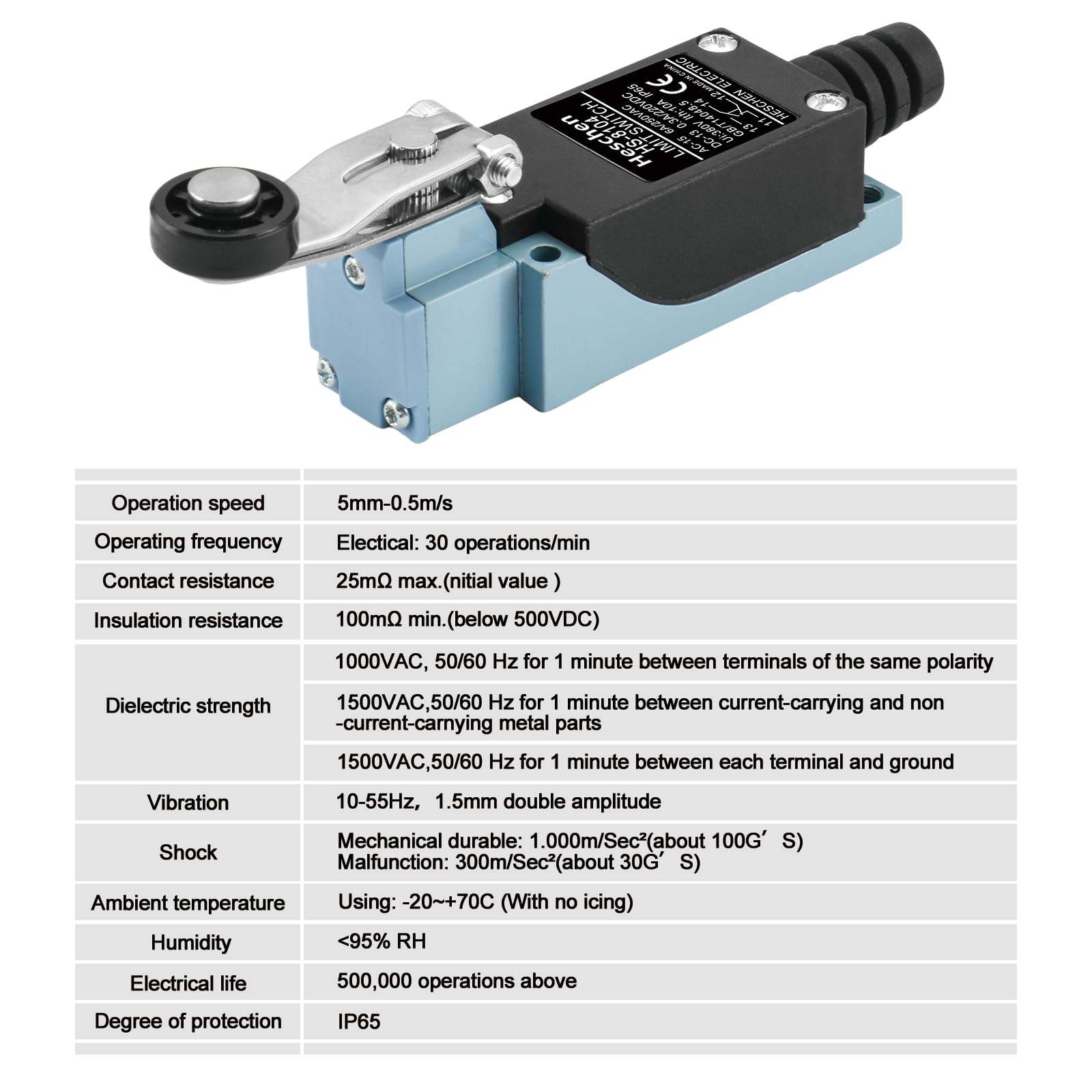 Heschen Cntd wyłącznik krańcowy TZ-8104 dźwignia obrotowa 10 A 250 V AC SPDT Momentary do frezarek CNC plazmowych IP65