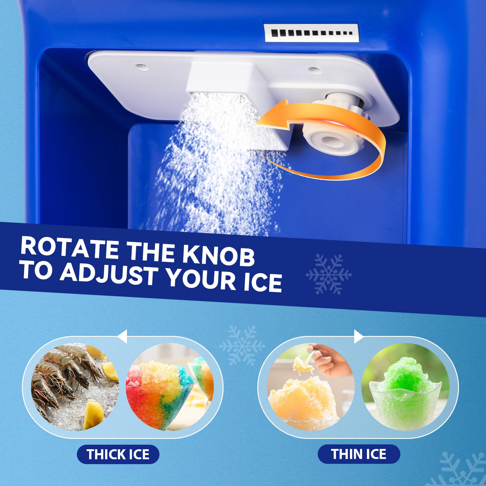 Newhai Commercial Shaved Ice Machine 250W, 8.5QT (8L) Ice Shaver Electric Snow Cone Maker for Summer, Automatic Ice Crusher Adjustable Ice Thickness for Parties Restaurants Cafes